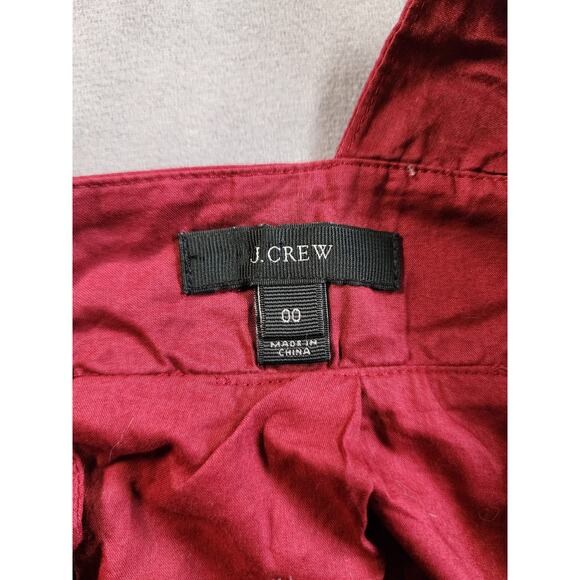 J Crew Tank Top Womens Size 00 Red Blue Embroidered Pom Pom Boho Peasant Hippie - Picture 2 of 10